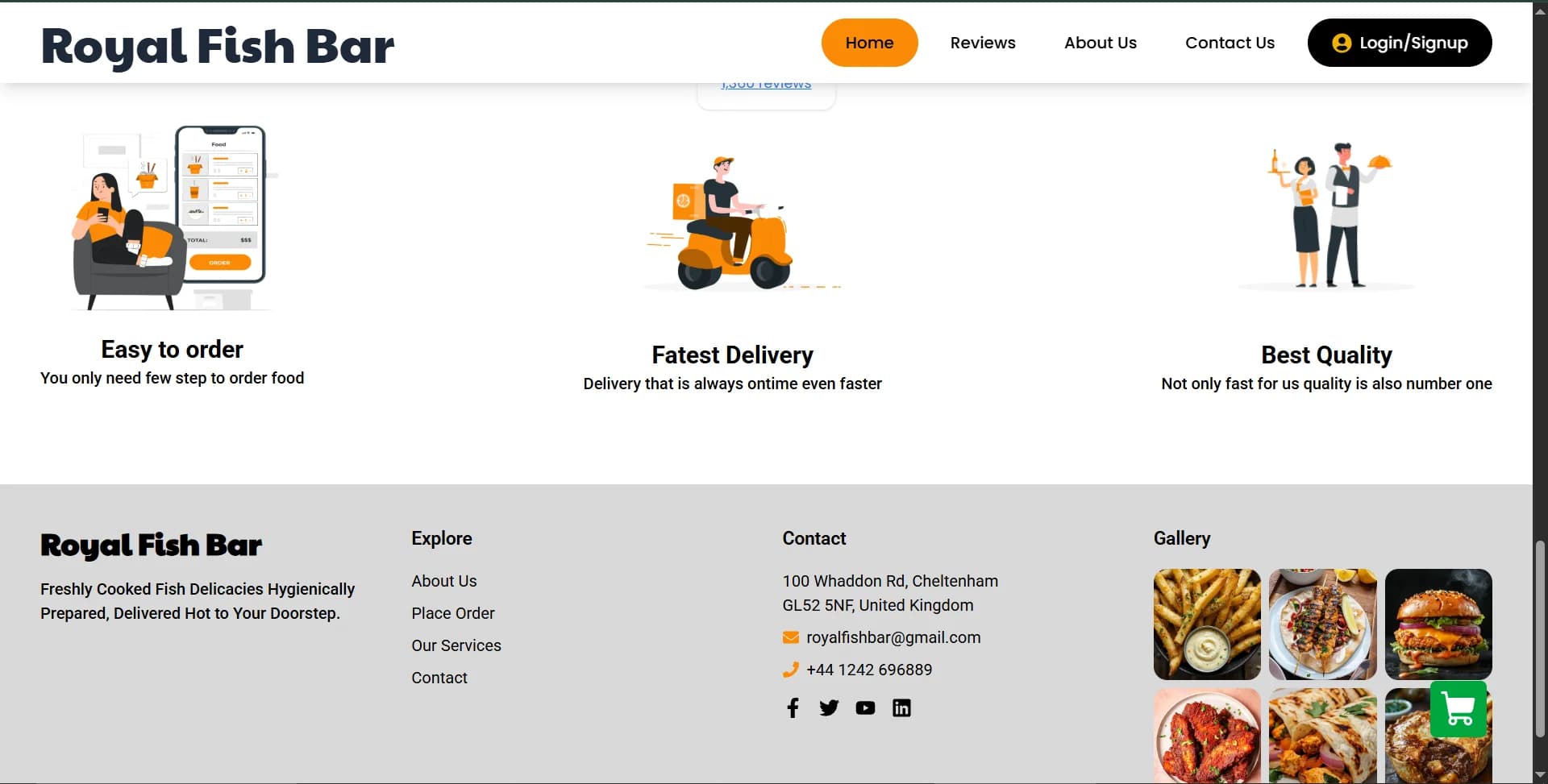 Royal Fish Bar website